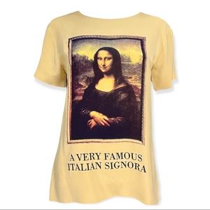 Moschino Couture 1993 Vintage Mona Lisa Silk Top - image 1